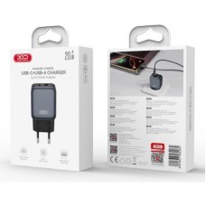 Зарядний пристрій XO L154 USB-C PD20W + USB-A QC3.0 Black (L154.black) - Фото