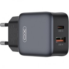 Зарядний пристрій XO L156 USB-C PD30W + USB-A QC3.0 Black (L156.black)