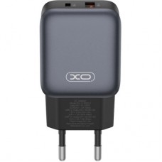Зарядний пристрій XO L156 USB-C PD30W + USB-A QC3.0 Black (L156.black) - Фото