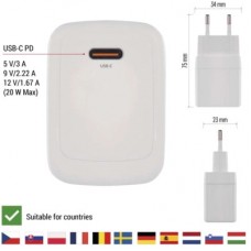 Зарядний пристрій EMOS V01G20 USB-C PD20W GaN (V01G20) - Фото