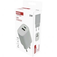 Зарядний пристрій EMOS V02B15 1xUSB-A + 1xUSB-C 15 W GaN (V02B15) - Фото