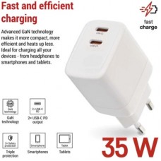Зарядний пристрій EMOS V03G35 2xUSB-C 15 W GaN (V03G35) - Фото