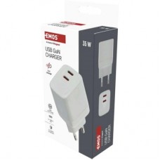 Зарядний пристрій EMOS V03G35 2xUSB-C 15 W GaN (V03G35) - Фото