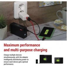 Зарядний пристрій EMOS V04G45 1xUSB-A + 1xUSB-C PD20W GaN (V04G45) - Фото