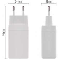Зарядное устройство EMOS V05G65 1xUSB-A + 2xUSB-C PD65W GaN (V05G65) - Фото