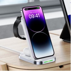 Зарядний пристрій Acefast E15 Wireless QI 3in1 15 W Black (6974316281986) - Фото