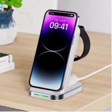 Зарядний пристрій Acefast E15 Wireless QI 3in1 15 W Black (6974316281986) - Фото