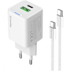 Зарядний пристрій ColorWay C101A GaN Mini 20 W PD PPS USB-C + USB-A QC4.0 + cable USB-C to USB-C black - Фото
