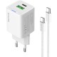Зарядний пристрій ColorWay C101A GaN Mini 20 W PD PPS USB-C + USB-A QC4.0 + cable USB-C to USB-C black