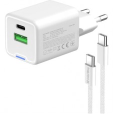 Зарядний пристрій ColorWay C101A GaN Mini 20 W PD PPS USB-C + USB-A QC4.0 + cable USB-C to USB-C black - Фото
