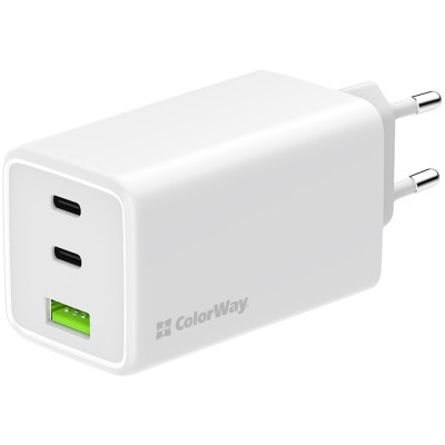 Зарядний пристрій ColorWay C101B GaN Mini 100 W PD PPS 2xUSB-C + USB-A white (CW-CHS061PD-WT)