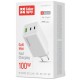 Зарядний пристрій ColorWay C101B GaN Mini 100 W PD PPS 2xUSB-C + USB-A white (CW-CHS061PD-WT)