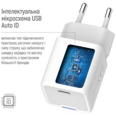 Зарядний пристрій ColorWay C101D GaN Mini 20W PD PPS USB-C + cable USB-C to Lightning white - Фото