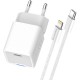 Зарядний пристрій ColorWay C101D GaN Mini 20W PD PPS USB-C + cable USB-C to Lightning white