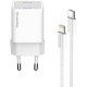 Зарядний пристрій ColorWay C101D GaN Mini 20W PD PPS USB-C + cable USB-C to Lightning white