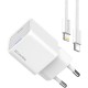 Зарядний пристрій ColorWay C101D GaN Mini 20W PD PPS USB-C + cable USB-C to Lightning white