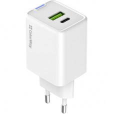 Зарядний пристрій ColorWay C101E GaN Mini 45 W PD PPS USB-C + USB-A QC4.0 white (CW-CHS060PD-WT) - Фото