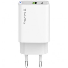 Зарядний пристрій ColorWay C101E GaN Mini 45 W PD PPS USB-C + USB-A QC4.0 white (CW-CHS060PD-WT) - Фото