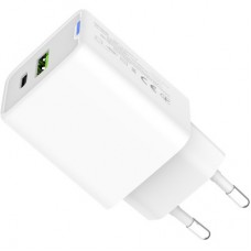 Зарядний пристрій ColorWay C101E GaN Mini 45 W PD PPS USB-C + USB-A QC4.0 white (CW-CHS060PD-WT) - Фото