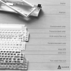 Клавіатура Ajazz AK650 Flying Fish Switch Purple RGB USB/Wireless/Bluetooth UA Purple (AK650-FF-PWB) Клавіатура Ajazz AK650 Flying Fish Switch Purple RGB USB/Wireless/Bluetooth UA Purple (AK650-FF-PWB) - Фото