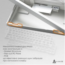 Клавіатура Ajazz AK650 Flying Fish Switch Purple RGB USB/Wireless/Bluetooth UA Purple (AK650-FF-PWB) Клавіатура Ajazz AK650 Flying Fish Switch Purple RGB USB/Wireless/Bluetooth UA Purple (AK650-FF-PWB) - Фото