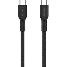 Дата кабель USB-C to USB-C 1.0m OnWire 60CL C-C 60 W COLOR Braided 1 m Black Canyon (CND-CCAP60AB10B) - Фото