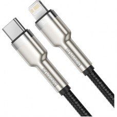 Дата кабель USB-C to Lightning 1.0m Cafule Metal PD 20W black Baseus (CATLJK-A01) - Фото