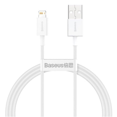 Дата кабель USB 2.0 AM to Lightning 1.5m Superior Fast Charging 2.4A white Baseus (CALYS-B02)