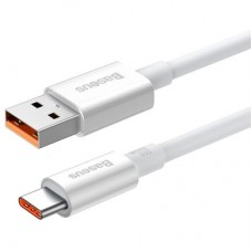Дата кабель USB 2.0 AM to USB-C 2.0m Superior Fast Charging 100W moon white Baseus (P10320102214-03) - Фото