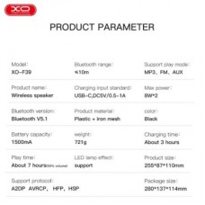 Акустична система XO F39 RGB AUX / USB (XO-F39-BK) - Фото