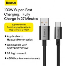 Дата кабель USB 2.0 AM to USB-C 1.0m Superior Fast Charging 100W cluster black Baseus (P10320102114-00) Дата кабель USB 2.0 AM to USB-C 1.0m Superior Fast Charging 100W cluster black Baseus (P10320102114-00) - Фото