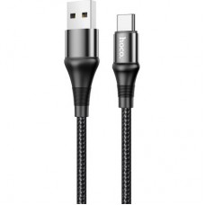 Дата кабель USB 2.0 AM to USB-C 1.0m 3A nylon X50 black HOCO (6931474734235)