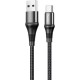 Дата кабель USB 2.0 AM to USB-C 1.0m 3A nylon X50 black HOCO (6931474734235)