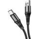 Дата кабель USB 2.0 AM to USB-C 1.0m 3A nylon X50 black HOCO (6931474734235) Дата кабель USB 2.0 AM to USB-C 1.0m 3A nylon X50 black HOCO (6931474734235)
