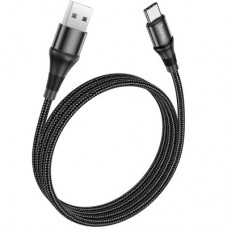 Дата кабель USB 2.0 AM to USB-C 1.0m 3A nylon X50 black HOCO (6931474734235) Дата кабель USB 2.0 AM to USB-C 1.0m 3A nylon X50 black HOCO (6931474734235) - Фото