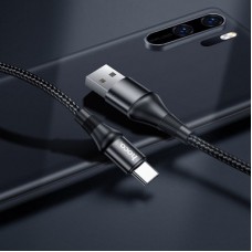 Дата кабель USB 2.0 AM to USB-C 1.0m 3A nylon X50 black HOCO (6931474734235) Дата кабель USB 2.0 AM to USB-C 1.0m 3A nylon X50 black HOCO (6931474734235) - Фото