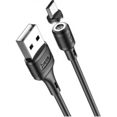 Дата кабель USB 2.0 AM to Micro 5P 1.0m 2.4A magnetic PVC X52 black HOCO (6931474735539) - Фото