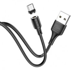 Дата кабель USB 2.0 AM to Micro 5P 1.0m 2.4A magnetic PVC X52 black HOCO (6931474735539) - Фото