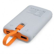 Батарея універсальна Vinga 10000 mAh SuperQC soft touch w/cable 22.5W dark grey (VPB1SQSCDG) - Фото