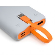 Батарея універсальна Vinga 10000 mAh SuperQC soft touch w/cable 22.5W dark grey (VPB1SQSCDG) - Фото
