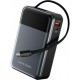 Батарея универсальная Vention 20000mAh 65W 3A PD, QC/3.0, USB-A, Type-C OUT, with Built-in USB-C Cable, LED