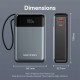 Батарея универсальная Vention 20000mAh 65W 3A PD, QC/3.0, USB-A, Type-C OUT, with Built-in USB-C Cable, LED