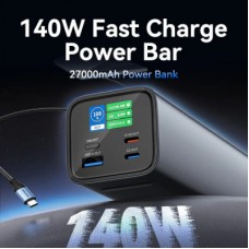 Батарея универсальная Vention 27000mAh 140W 5A PD, QC/3.0, 2xUSB-C, USB-A, LED Display, Gray (FHVH0) - Фото