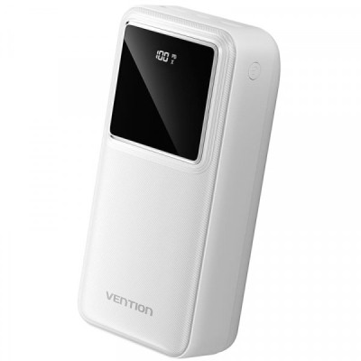 Батарея універсальна Vention 30000mAh 22.5 W 3 A, PD, QC/3.0, LED Display, White (FHMW0)