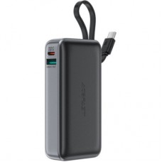 Батарея універсальна Acefast 10000 mAh 30 W PD, USB-C witch cable, USB-A, Li-Pol, M7 Black (6974316283379)