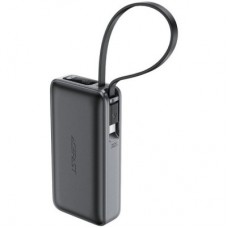 Батарея універсальна Acefast 10000 mAh 30 W PD, USB-C witch cable, USB-A, Li-Pol, M7 Black (6974316283379) - Фото
