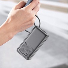 Батарея універсальна Acefast 10000 mAh 30 W PD, USB-C witch cable, USB-A, Li-Pol, M7 Black (6974316283379) - Фото