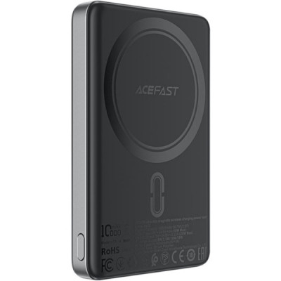 Батарея універсальна Acefast Magnetic Wireless 10000 mAh 20W PD, QC/3.0, QI 15W, M12 Black (6974316283393)