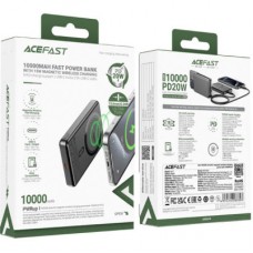 Батарея універсальна Acefast Magnetic Wireless 10000 mAh 20W PD, QC/3.0, QI 15W, M12 Black (6974316283393) - Фото