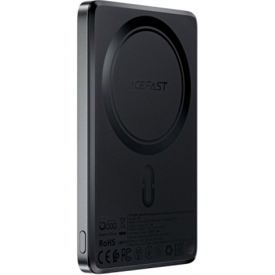 Батарея універсальна Acefast Magnetic Wireless 5000 mAh 18W PD, QC/3.0, QI 7.5 W, ультратонкий, M8 Bllack